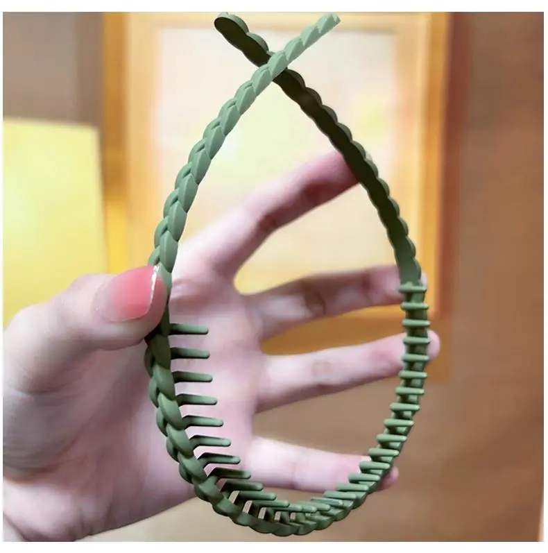 2023 Anti-Slip Hair Hoop for Women Green Braided — feature 6