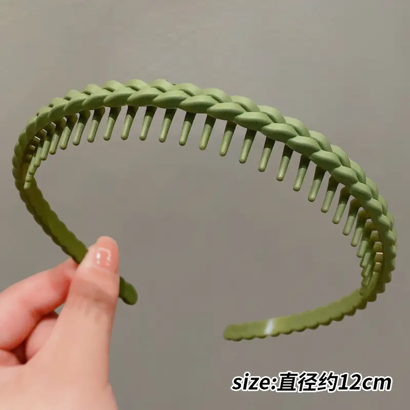 2023 Anti-Slip Hair Hoop for Women Green Braided - Image 5