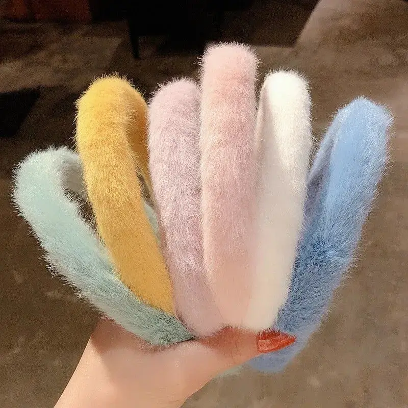Plush Fur Headband for Women Autumn Winter Wide Bristle Hairpin - Image 6