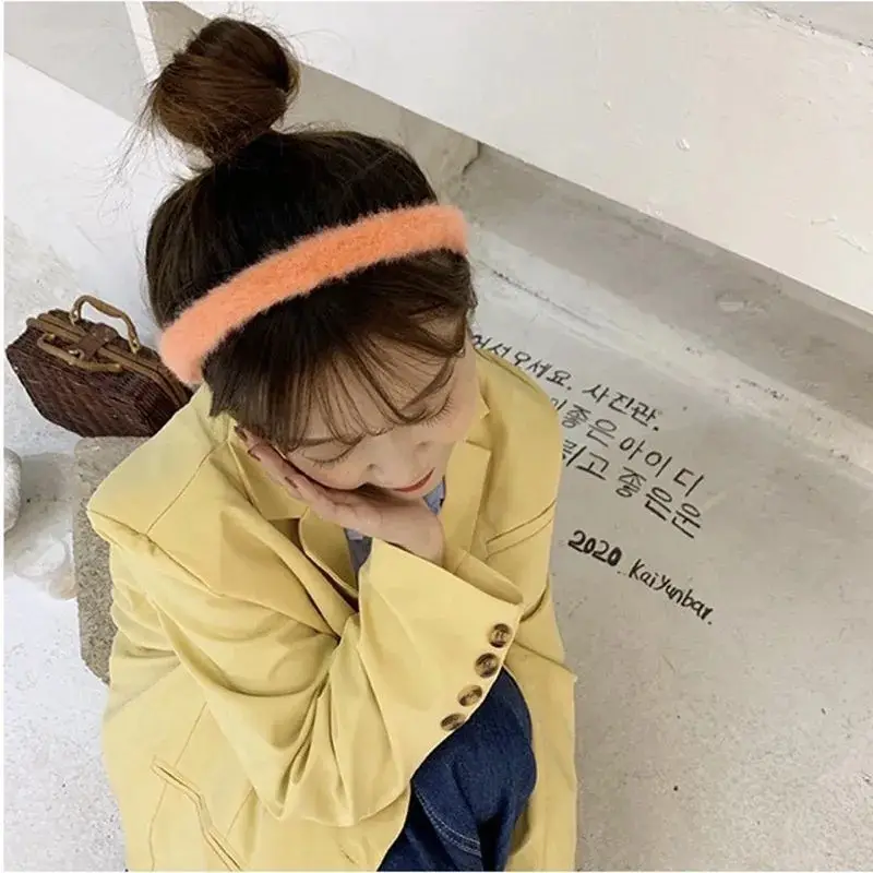 Plush Fur Headband for Women Autumn Winter Wide Bristle Hairpin - Image 8