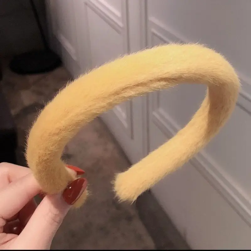 Plush Fur Headband for Women Autumn Winter Wide Bristle Hairpin - Image 3