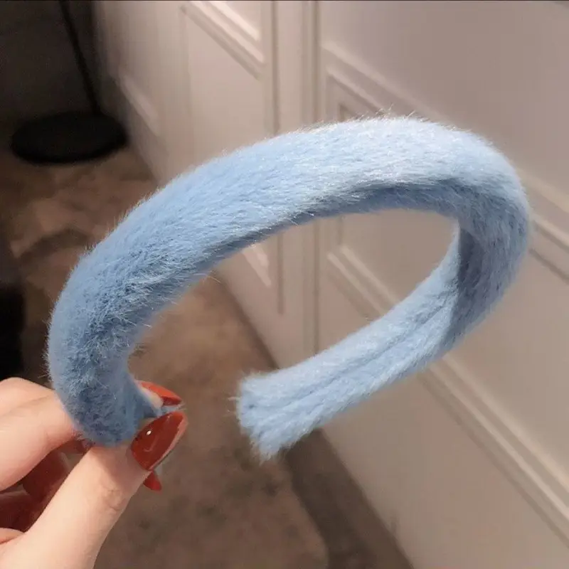 Plush Fur Headband for Women Autumn Winter Wide Bristle Hairpin - Image 5