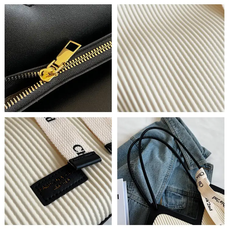 Korean Style Black Ribbed Shoulder Bag for Women — feature 26