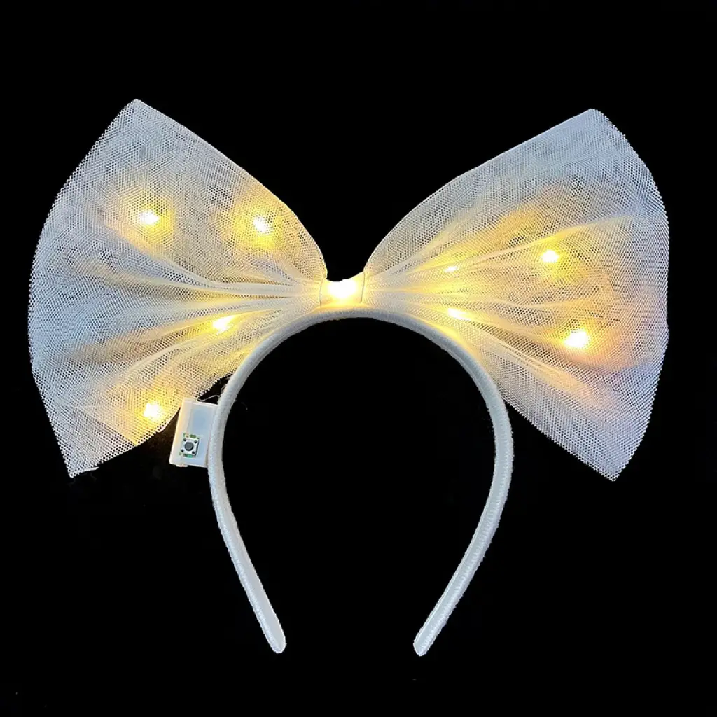 Luminous Oversized Bow Headband for Women with LED Lights