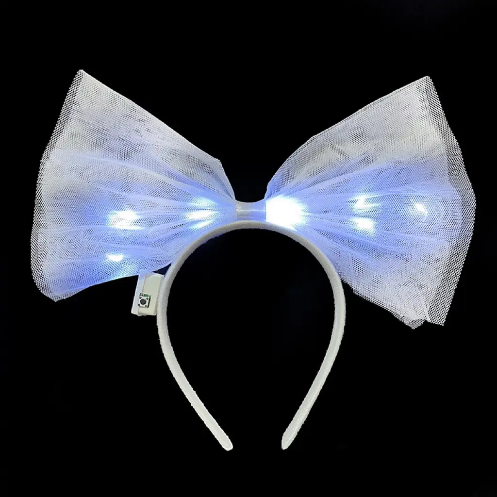 Luminous Oversized Bow Headband for Women with LED Lights