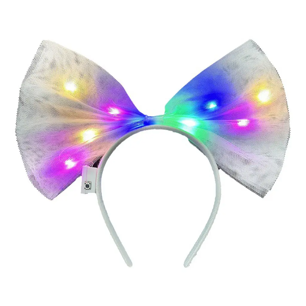 Luminous Oversized Bow Headband for Women with LED Lights