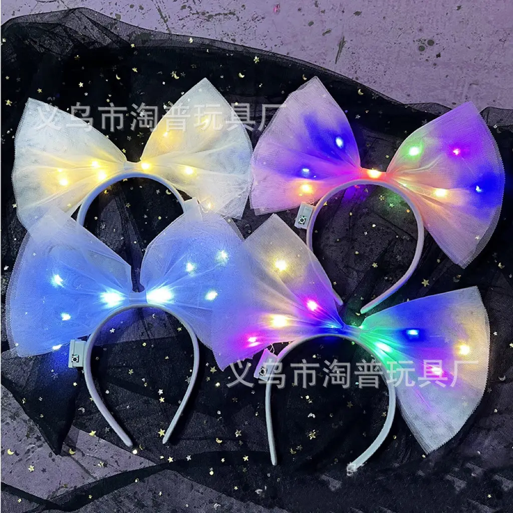 Luminous Oversized Bow Headband for Women with LED Lights — feature 2