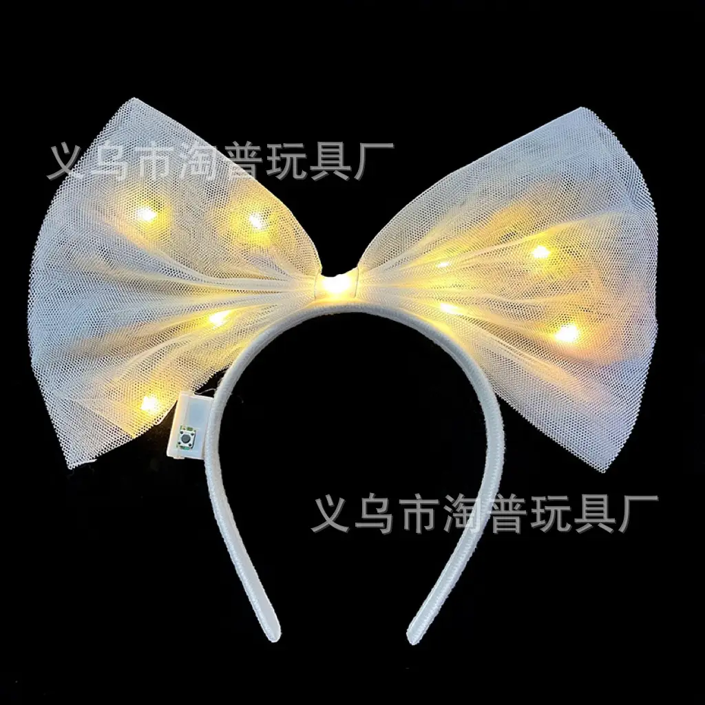 Luminous Oversized Bow Headband for Women with LED Lights