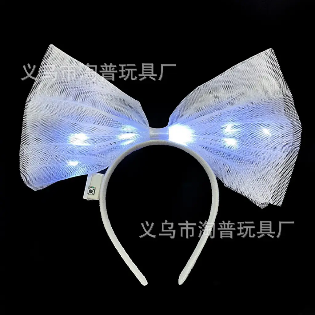 Luminous Oversized Bow Headband for Women with LED Lights