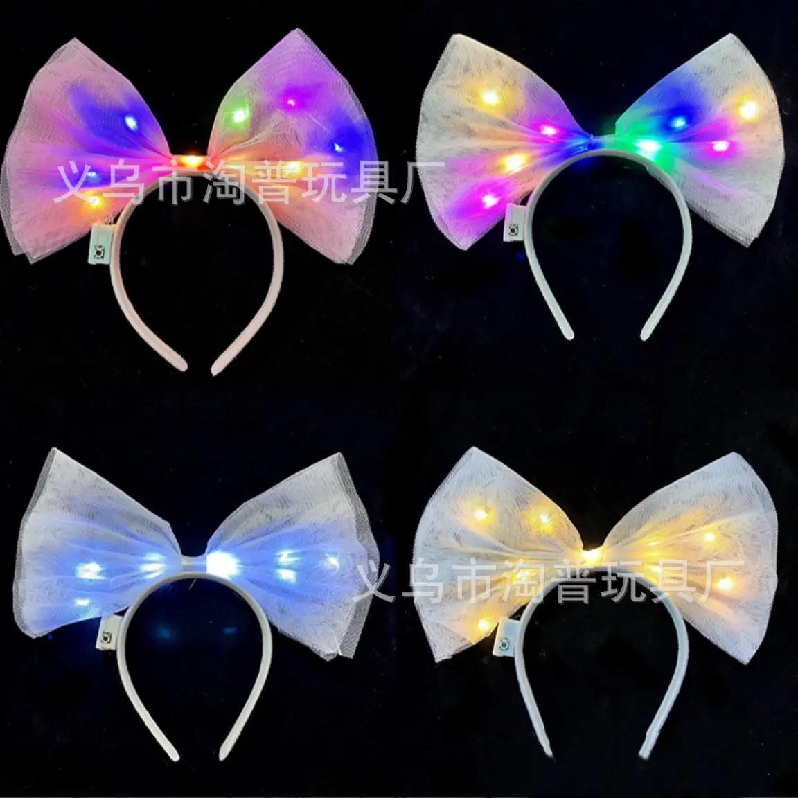 Luminous Oversized Bow Headband for Women with LED Lights