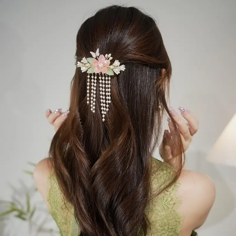 Fresh Flower Butterfly Hairpin with Tassels for Women — feature 6