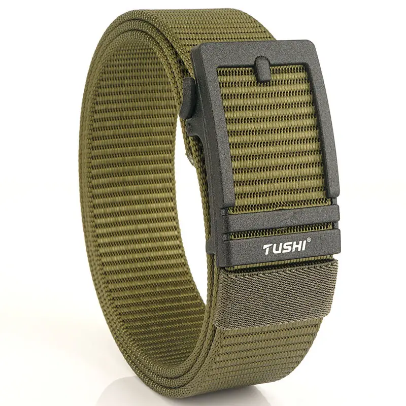 Men's Tushi Nylon Belt with Metal Buckle Green - Image 2