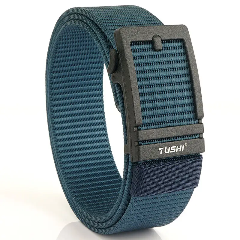 Men's Tushi Nylon Belt with Metal Buckle Green - Image 4