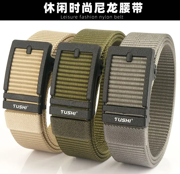 Men's Tushi Nylon Belt with Metal Buckle Green β feature 2