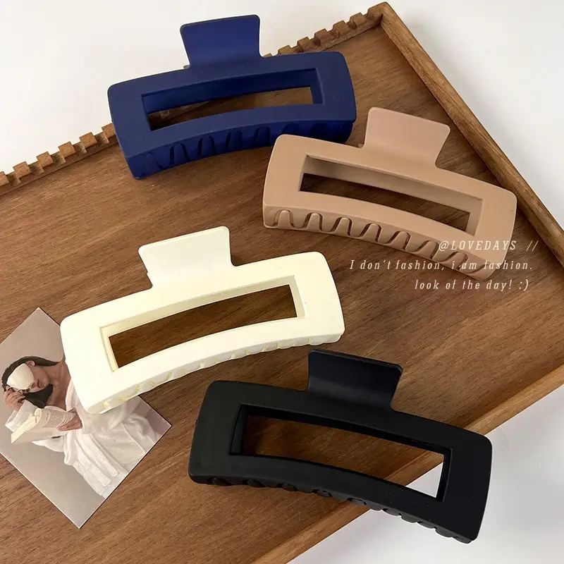 Updo Hair Clip Large Square Frosted - Image 2