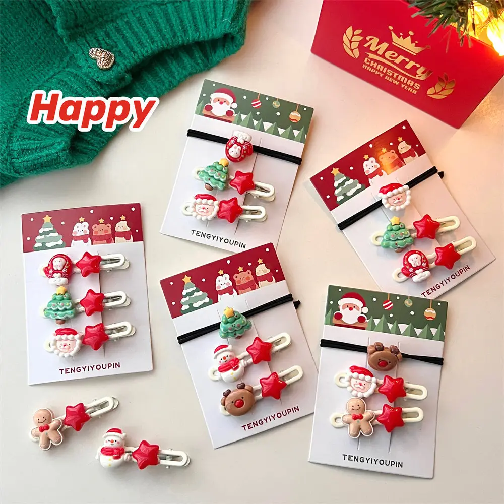 Christmas Hair Clips Set for Girls with Santa & Bear Design - Image 8