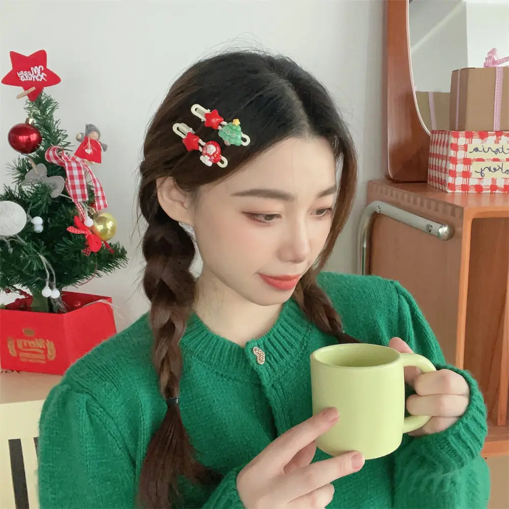 Christmas Hair Clips Set for Girls with Santa & Bear Design — feature 44