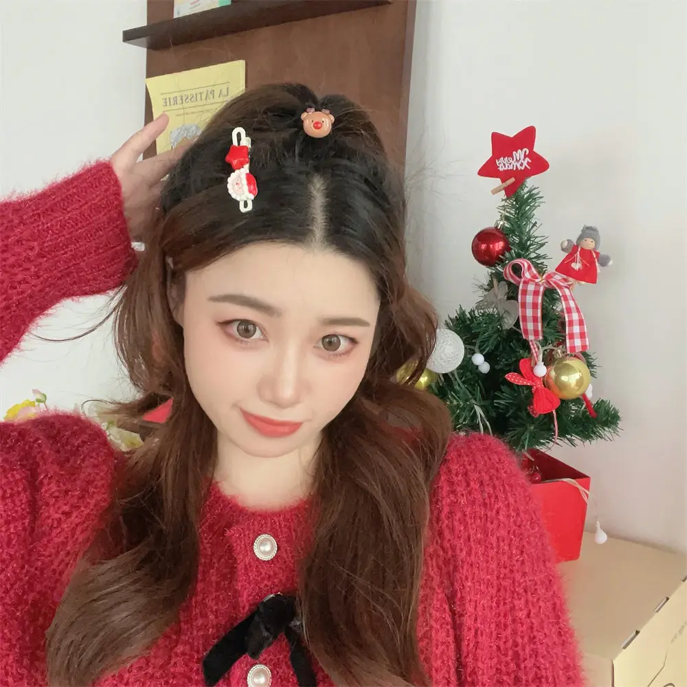 Christmas Hair Clips Set for Girls with Santa & Bear Design — feature 47