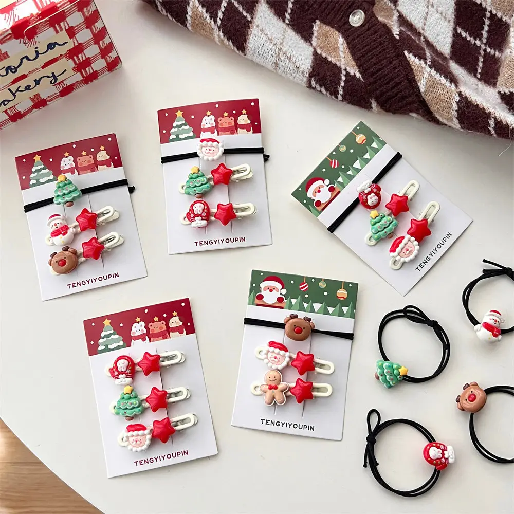 Christmas Hair Clips Set for Girls with Santa & Bear Design — feature 54