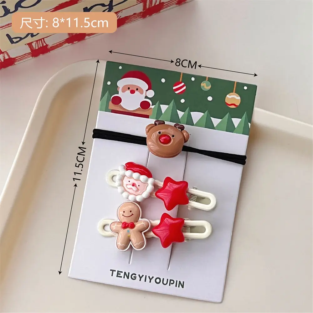 Christmas Hair Clips Set for Girls with Santa & Bear Design - Image 5