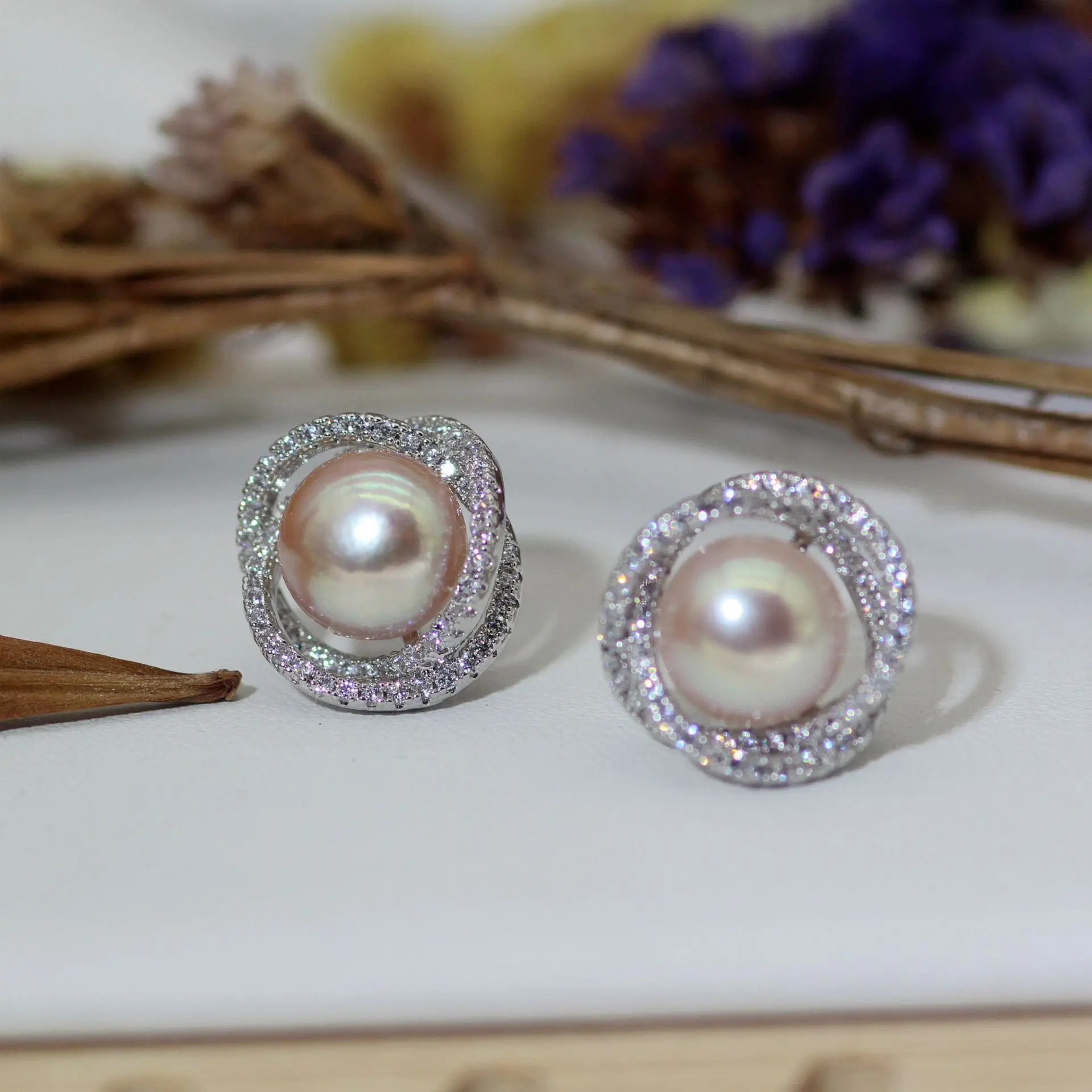S925 Pearl Earrings Classic Bird's Nest Design — feature 19