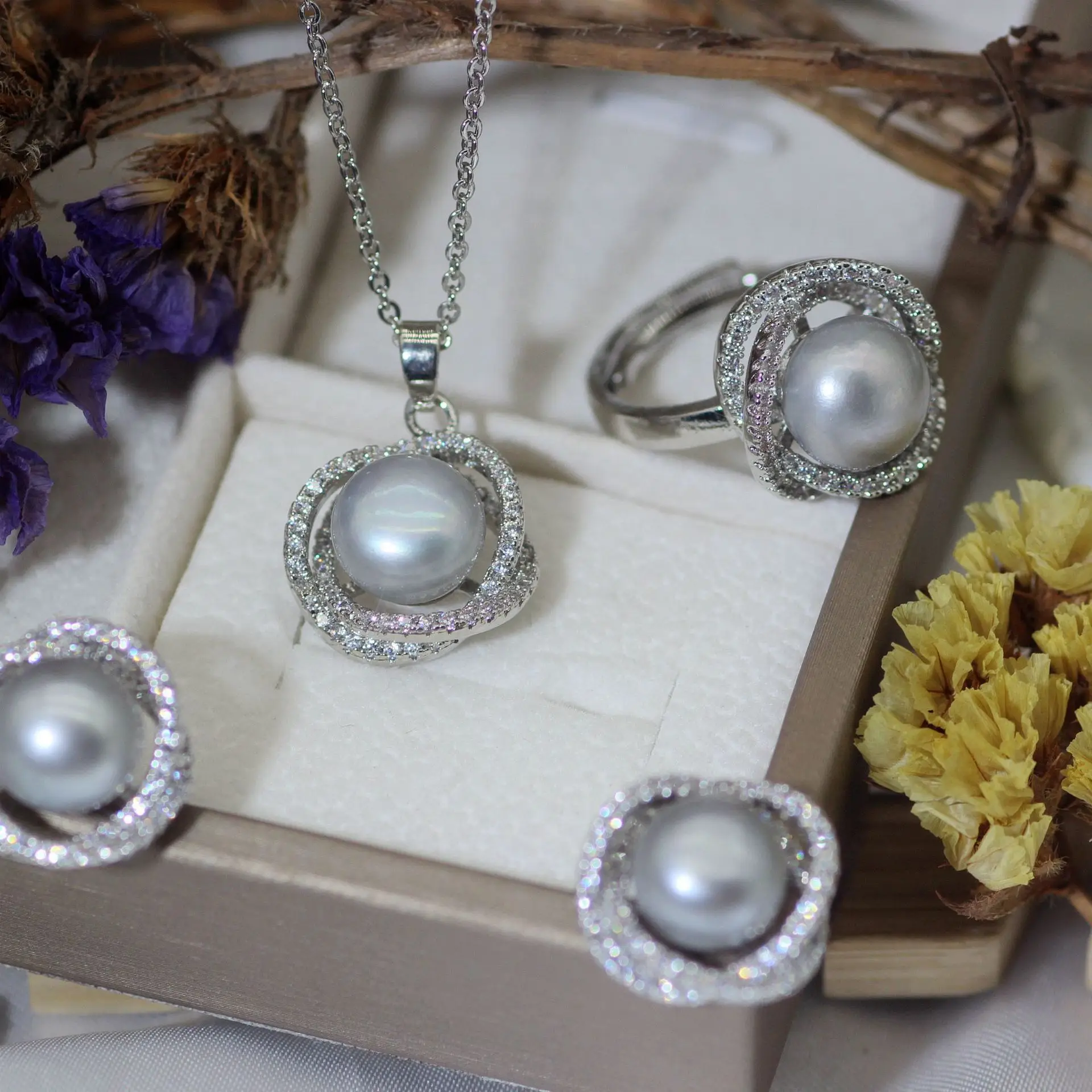 S925 Pearl Earrings Classic Bird's Nest Design — feature 23
