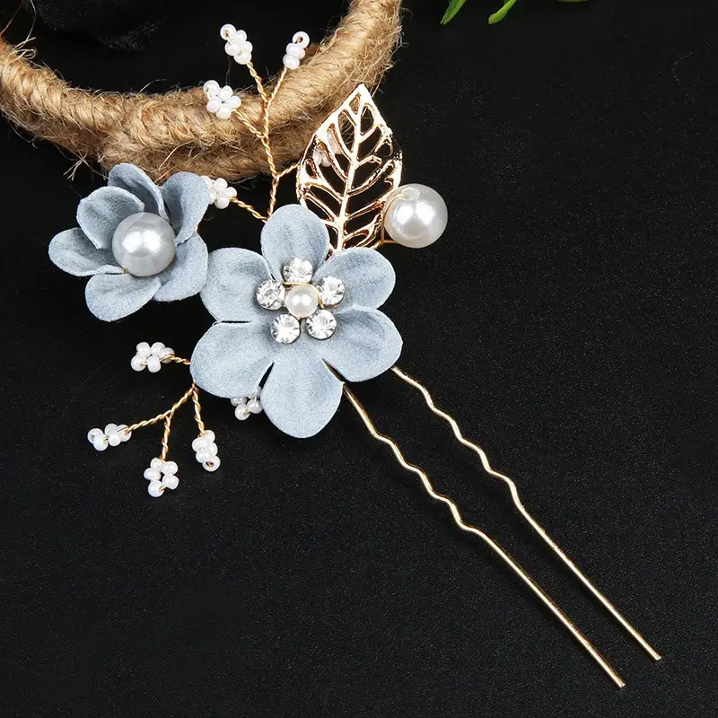 Cross-border Golden Leaf Hair Comb Headdress for Bridal Suit