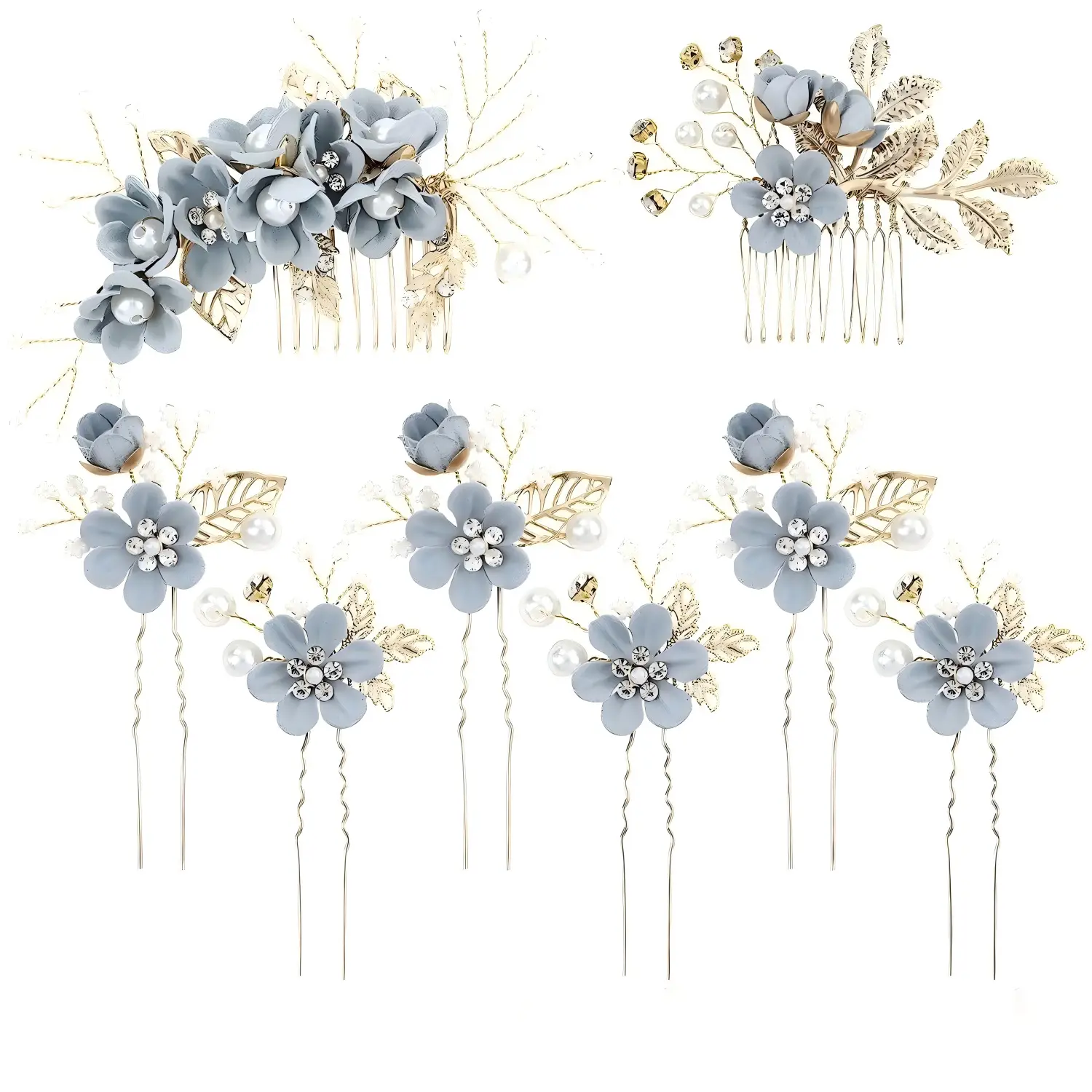 Cross-border Golden Leaf Hair Comb Headdress for Bridal Suit