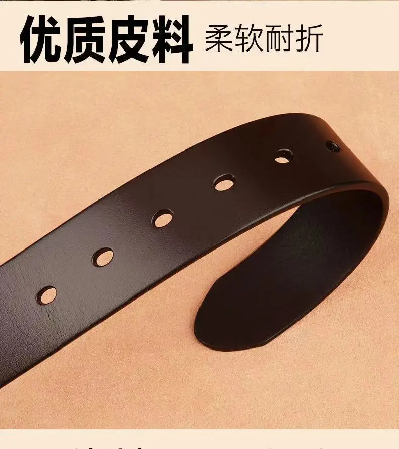 Men's Black Leather Belt with Gold Buckle — feature 18