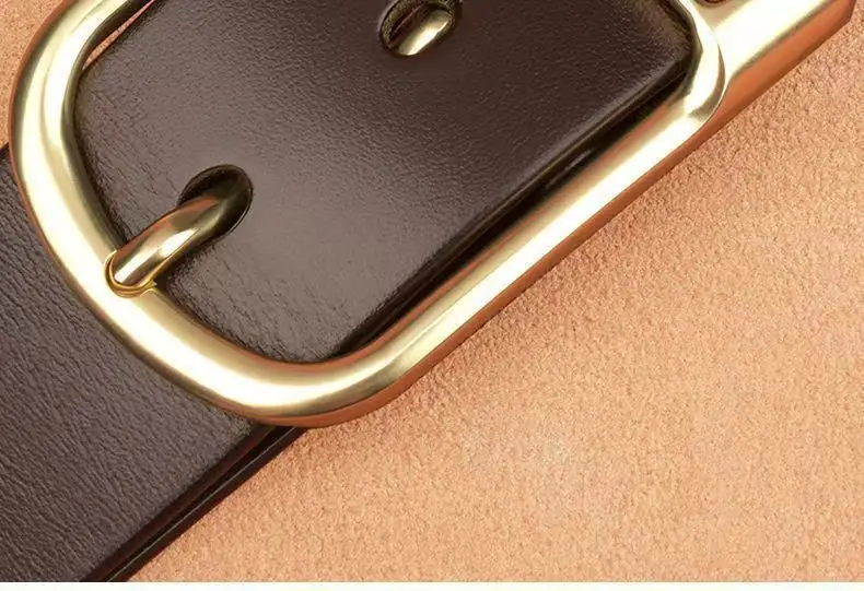 Men's Black Leather Belt with Gold Buckle — feature 21