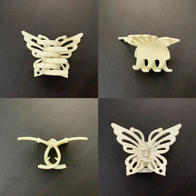 7.7CM Hollow Butterfly Hairpin Black White Gold — feature 3