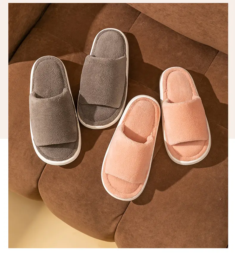 Cotton slippers autumn and winter plush office slippers indoor home warm mute wholesale one-piece delivery — feature 20