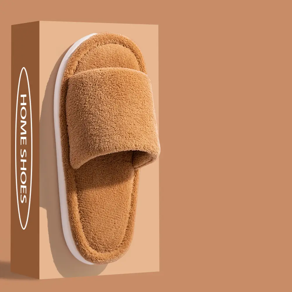 Cotton slippers autumn and winter plush office slippers indoor home warm mute wholesale one-piece delivery — feature 21