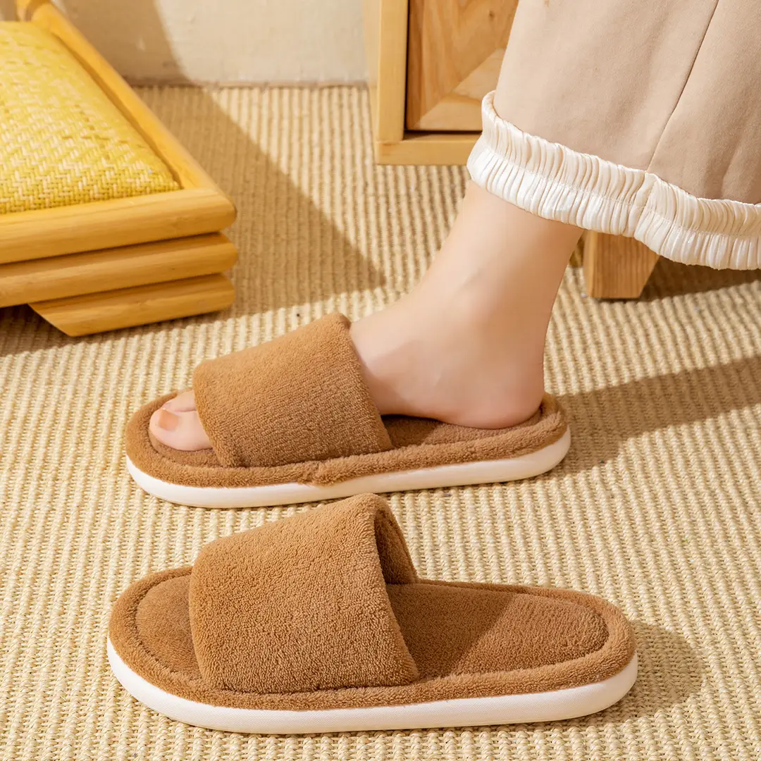 Cotton slippers autumn and winter plush office slippers indoor home warm mute wholesale one-piece delivery — feature 24