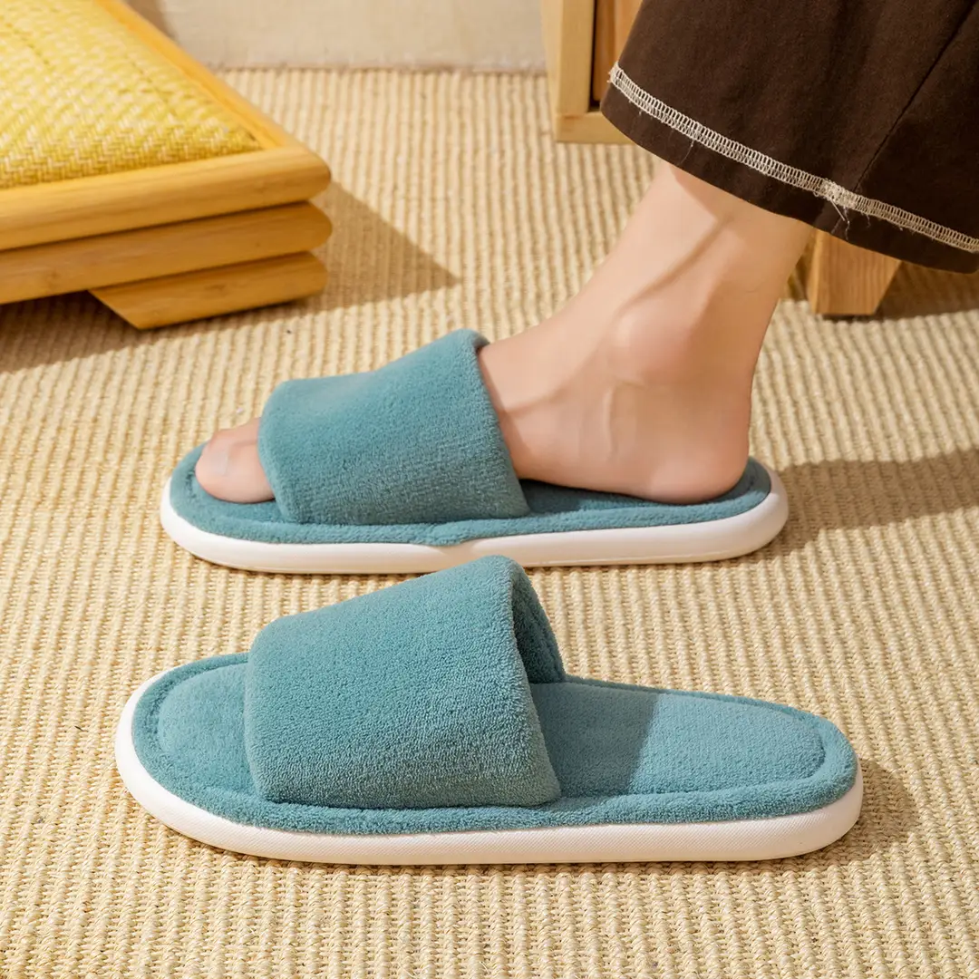 Cotton slippers autumn and winter plush office slippers indoor home warm mute wholesale one-piece delivery — feature 26