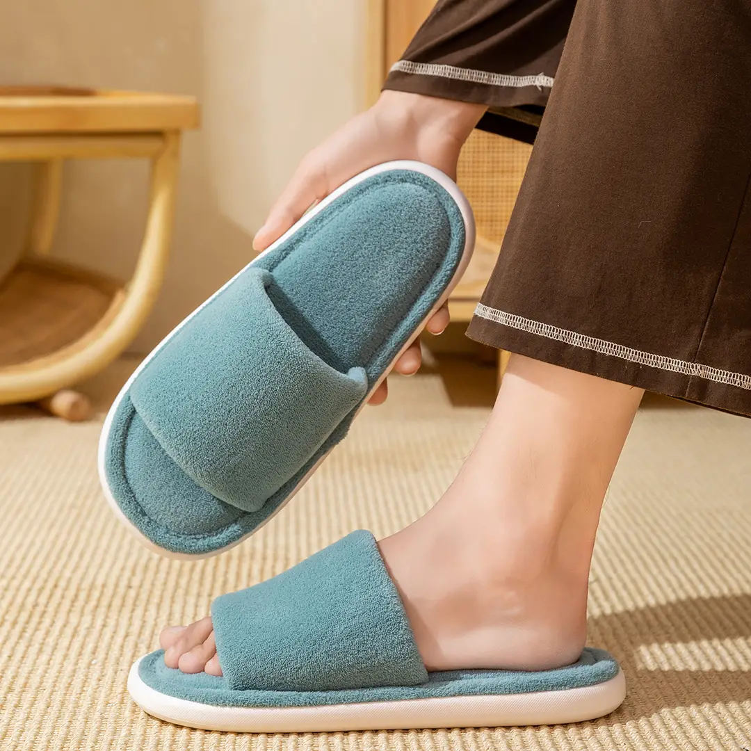 Cotton slippers autumn and winter plush office slippers indoor home warm mute wholesale one-piece delivery — feature 28