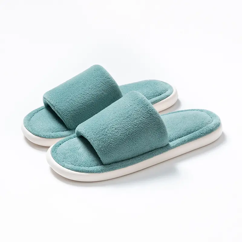 Cotton slippers autumn and winter plush office slippers indoor home warm mute wholesale one-piece delivery