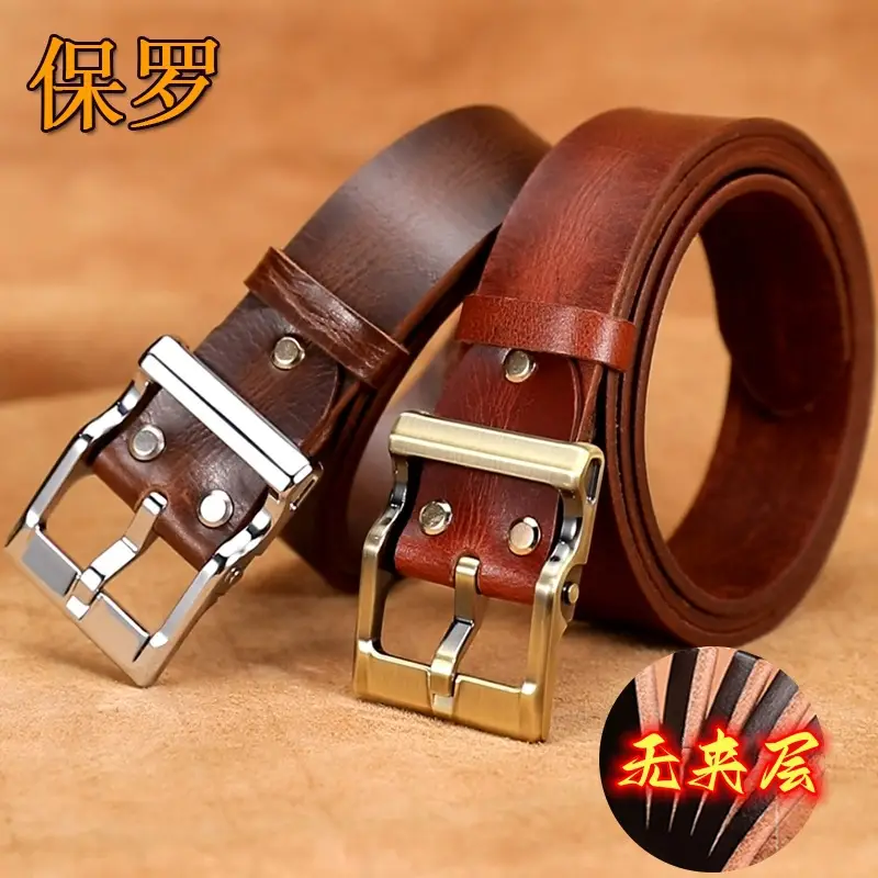 Pure Cowhide Pin Buckle Belt for Men - Image 16