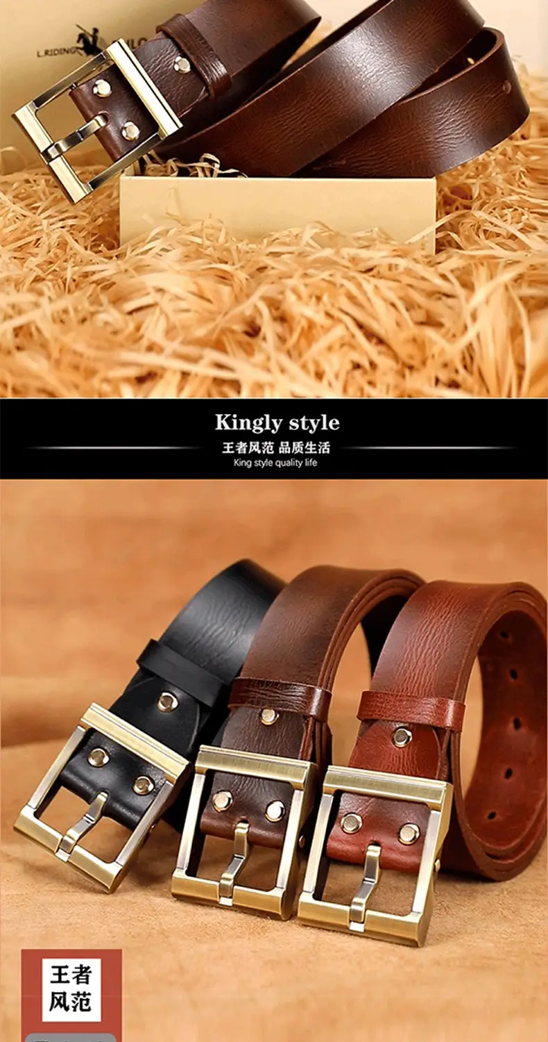 Pure Cowhide Pin Buckle Belt for Men — feature 2