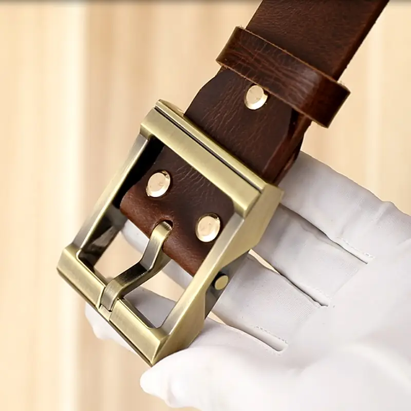Pure Cowhide Pin Buckle Belt for Men