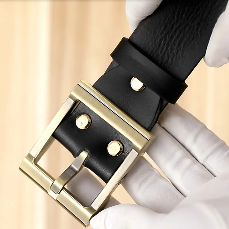 Pure Cowhide Pin Buckle Belt for Men - Image 2