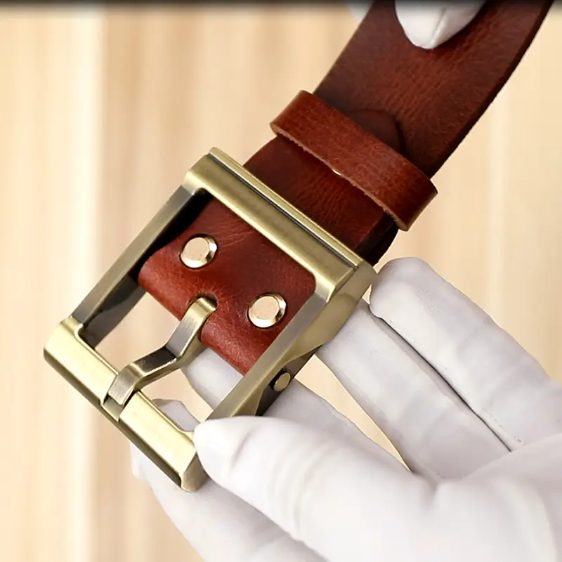 Pure Cowhide Pin Buckle Belt for Men - Image 3