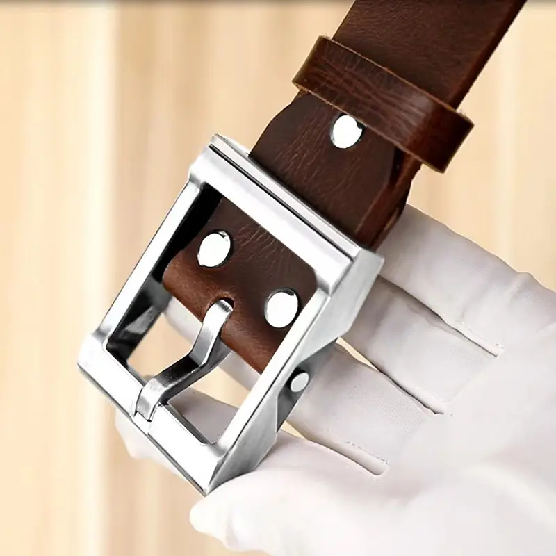 Pure Cowhide Pin Buckle Belt for Men - Image 4