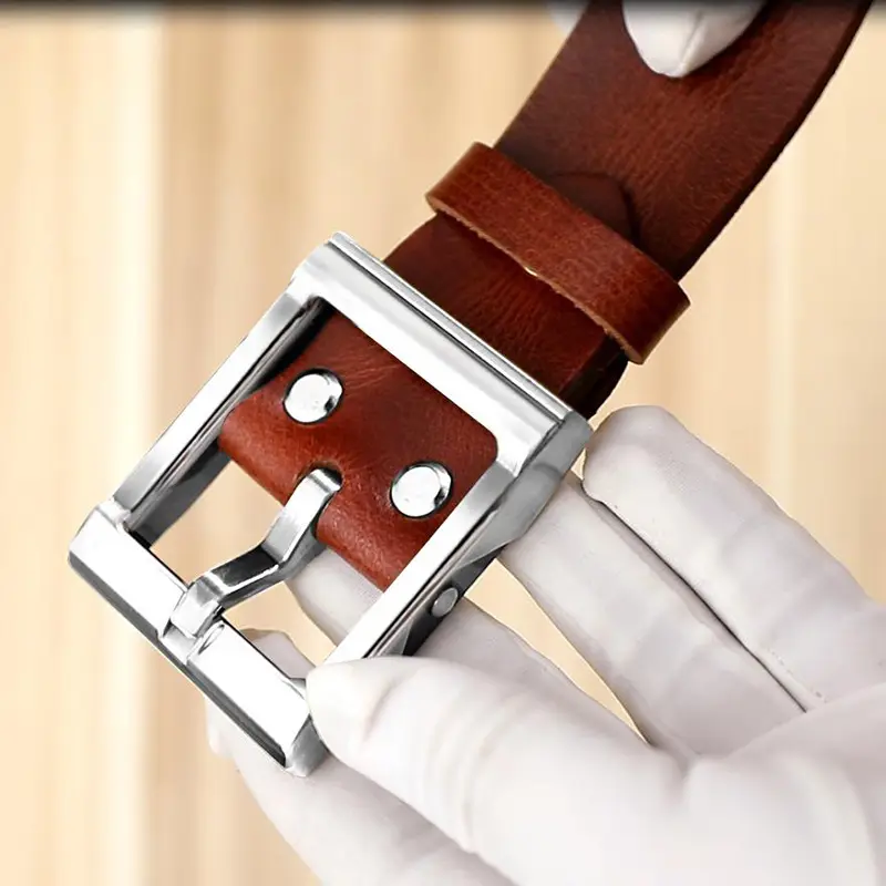 Pure Cowhide Pin Buckle Belt for Men - Image 6