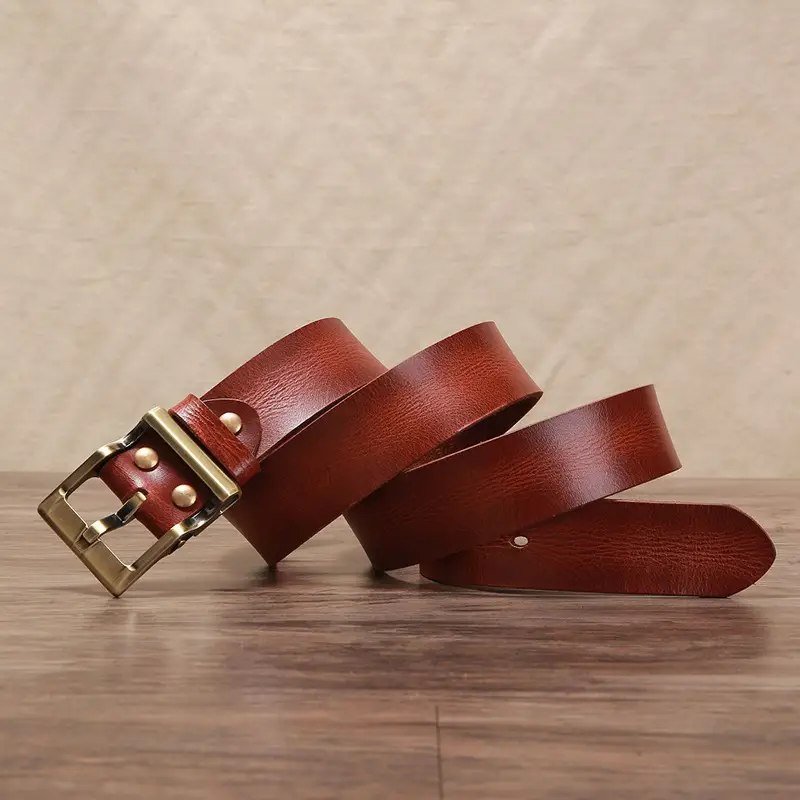 Pure Cowhide Pin Buckle Belt for Men - Image 9