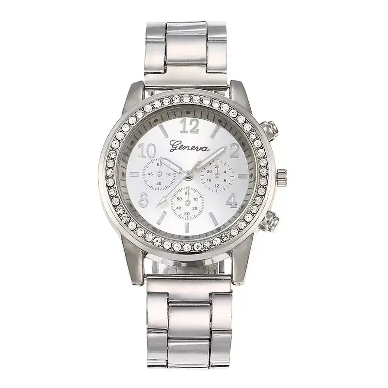 Women's Silver Crystal Dial Chronograph Wristwatch Set - Image 4