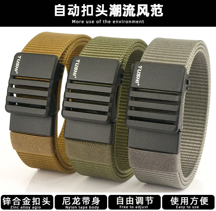 Men's Gold Nylon Watch Band with Automatic Buckle β feature 3