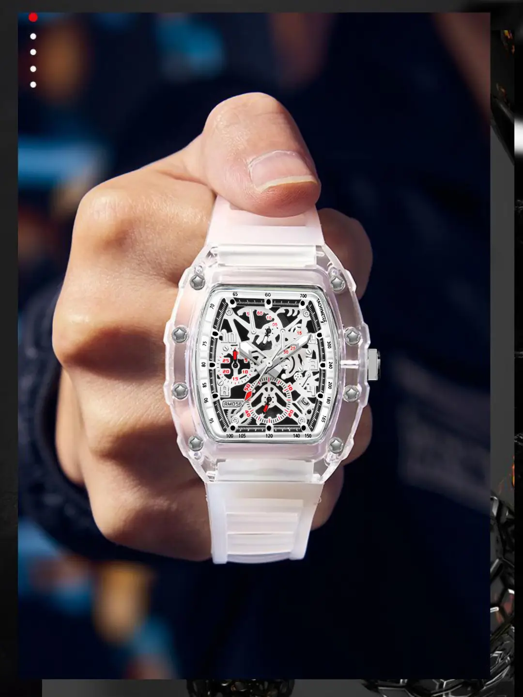 ZIDO Brand Casual Fashion Sports Automatic Quartz Hollow Luminous Waterproof Barrel 1702 Men's Watch — feature 3