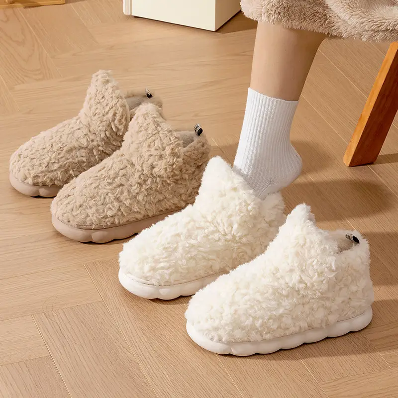 Women's cotton slippers winter couple 2023 new indoor home cute plush cotton shoes outer wear men's autumn and winter - Image 4