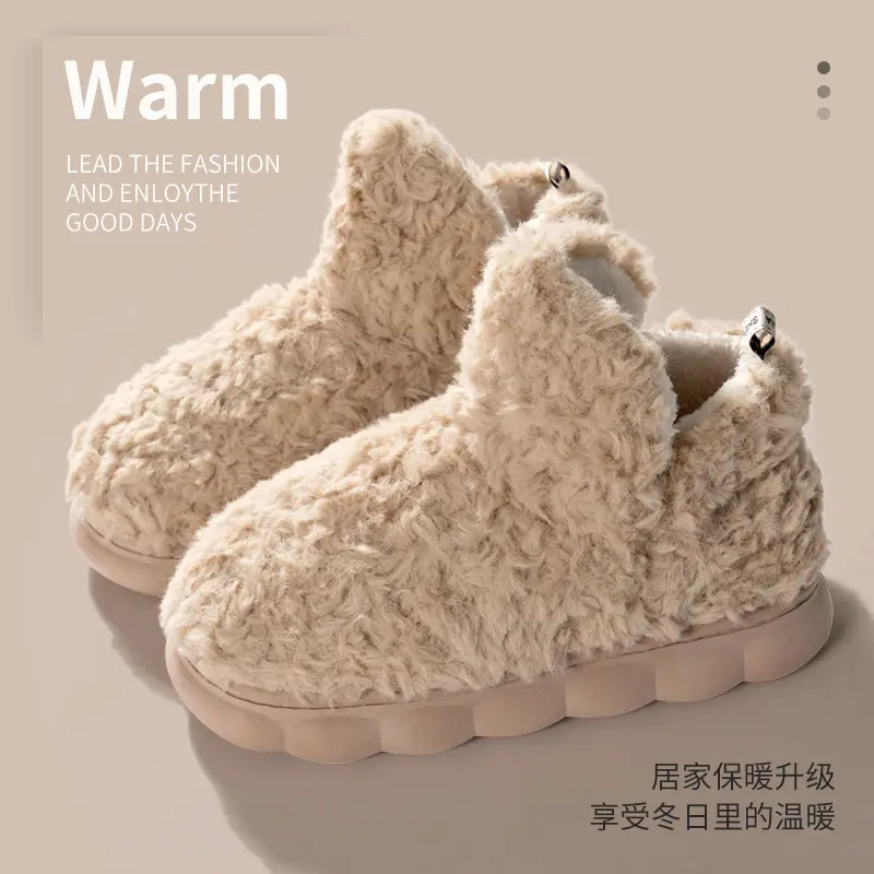 Women's cotton slippers winter couple 2023 new indoor home cute plush cotton shoes outer wear men's autumn and winter - Image 5